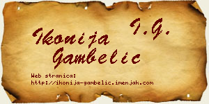 Ikonija Gambelić vizit kartica